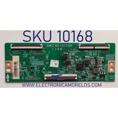 T-CON PARA TV HISENSE / NUMERO DE PARTE 301963 / RSAG7.820.11117/ROH / 310846 / TX2287ZLHG / PANEL HD550Y1U72-T0L2/GM/CKD3A/ROH / DISPLAY HV550QUB-F70 REV.2.0 / MODELO 55R6G	